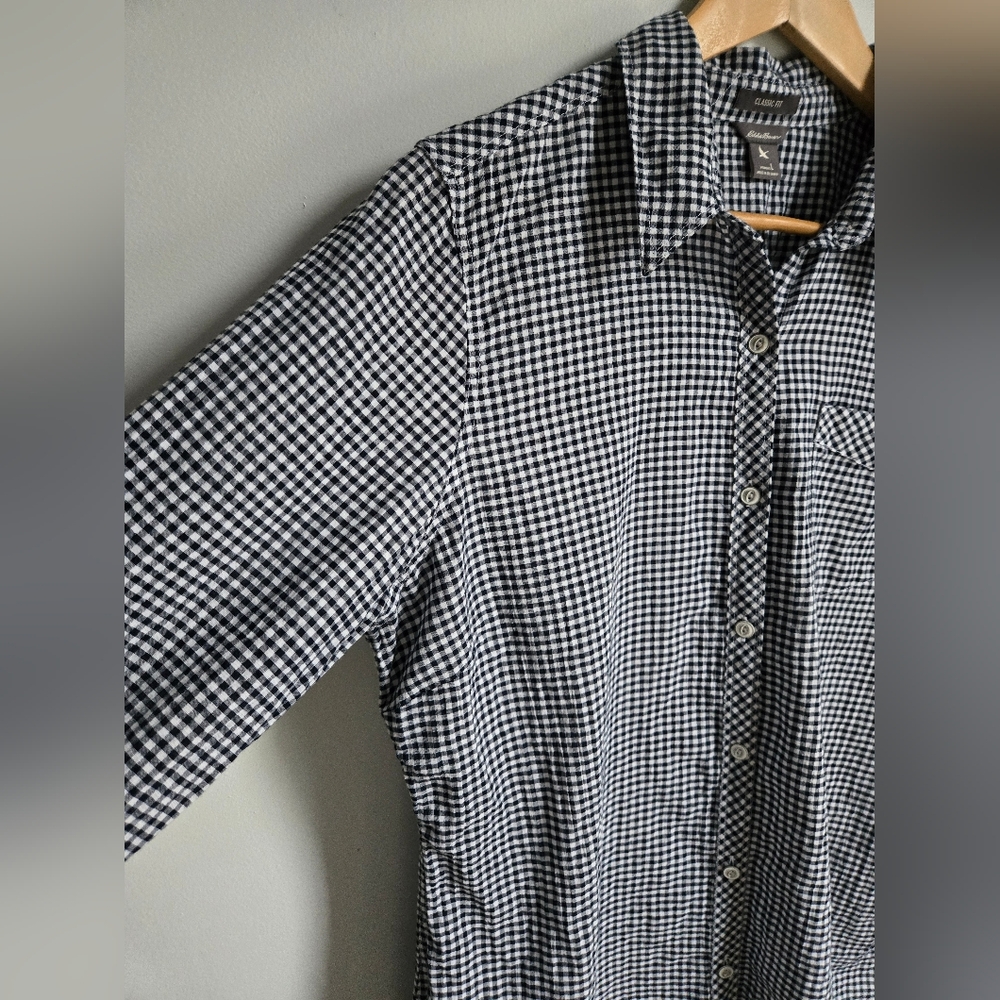 EDDIE BAUER Lightweight Cotton Gingham Shirt - Picture 6 of 10